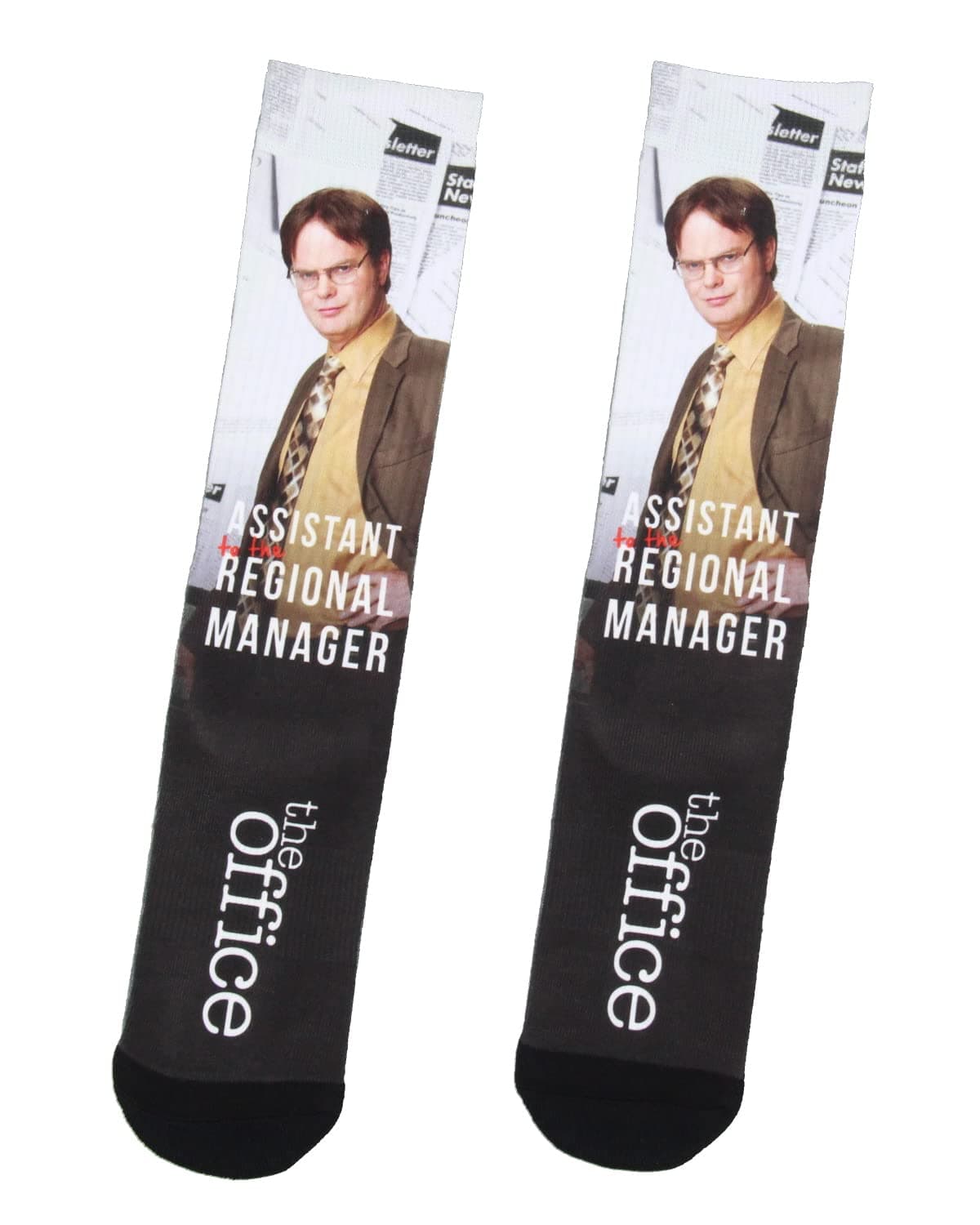 The Office Men's Dwight Schrute Assistant To The Regional Manager Sublimated Adult Crew Socks 1 Pair