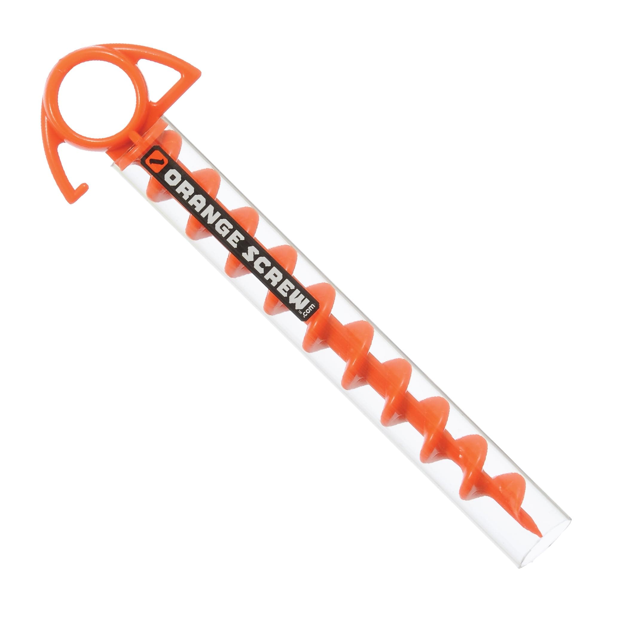 Orange Screw Ultimate Ground Anchors: Heavy Duty Screw-in Tent Stakes for High Wind, Sand, Canopies, and Camping - Made in USA, Included T-Grip Tool - (Small, Single Pack, Orange)