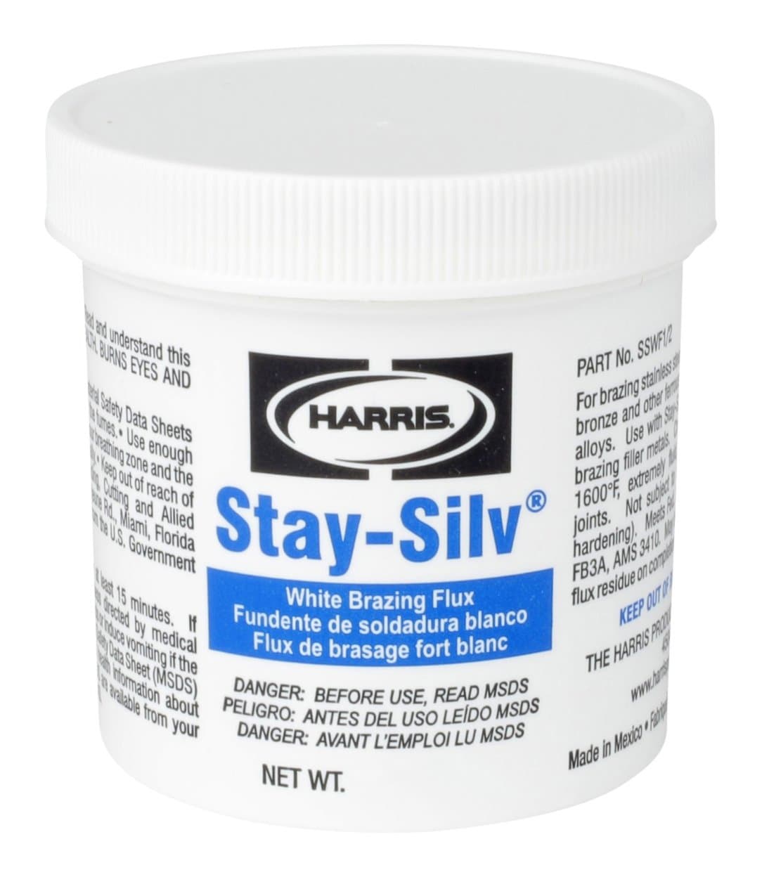 Sswf1/4 Stay Silv Brazing Flux, 0.1kg. Jar, White, New, .