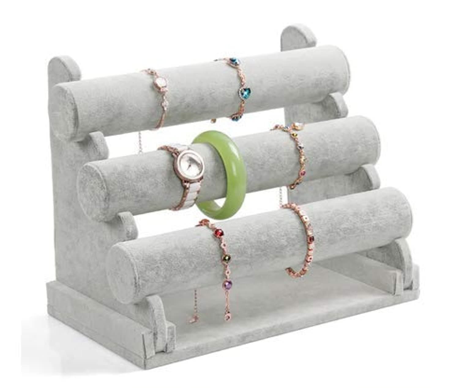 3 Layer Detachable Velvet Jewellery Stand