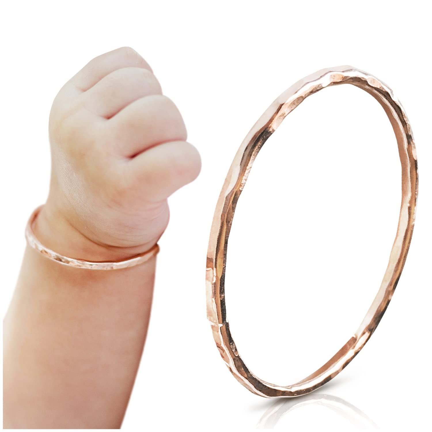 Ellie J Maui Baby Bangle Bracelet (4 1/2" Inches, Rose Gold Filled)