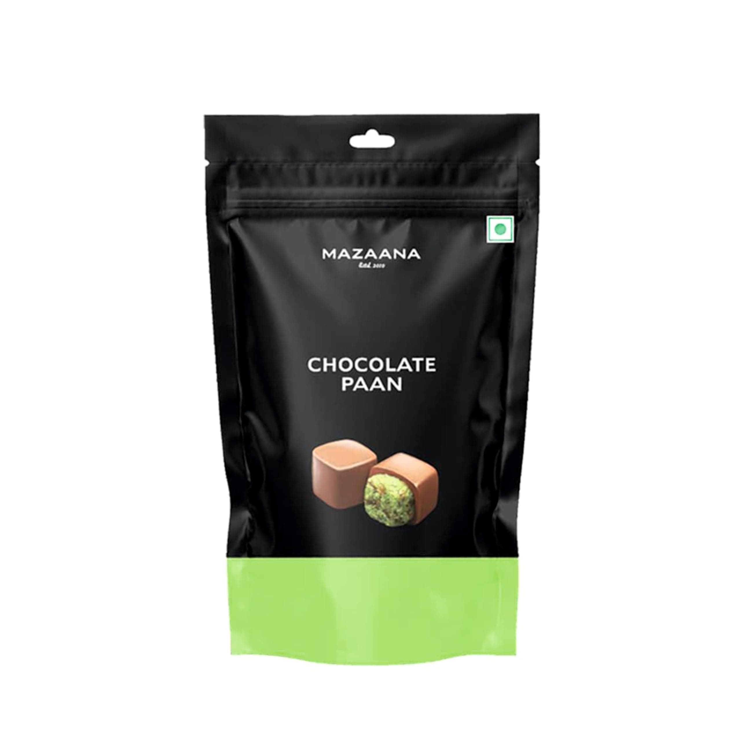 Mazaana Chocolate Paan 80g | Real Paan | Mouth Freshner | Pure Chocolate, No Compound | Enrobed in Fine Dark Chocolate | (1)