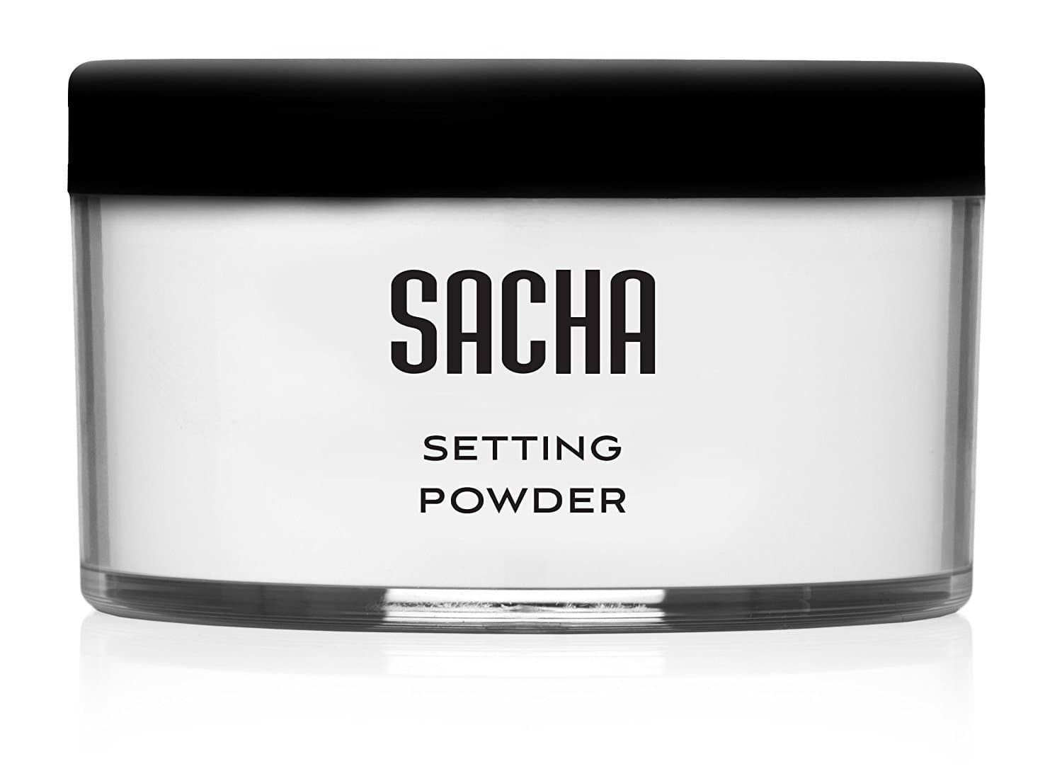 Sacha Colorless Setting Powder. No ashy flashback, in photos, selfies and bright lighting. Loose powder, all skin tones, 1 oz.