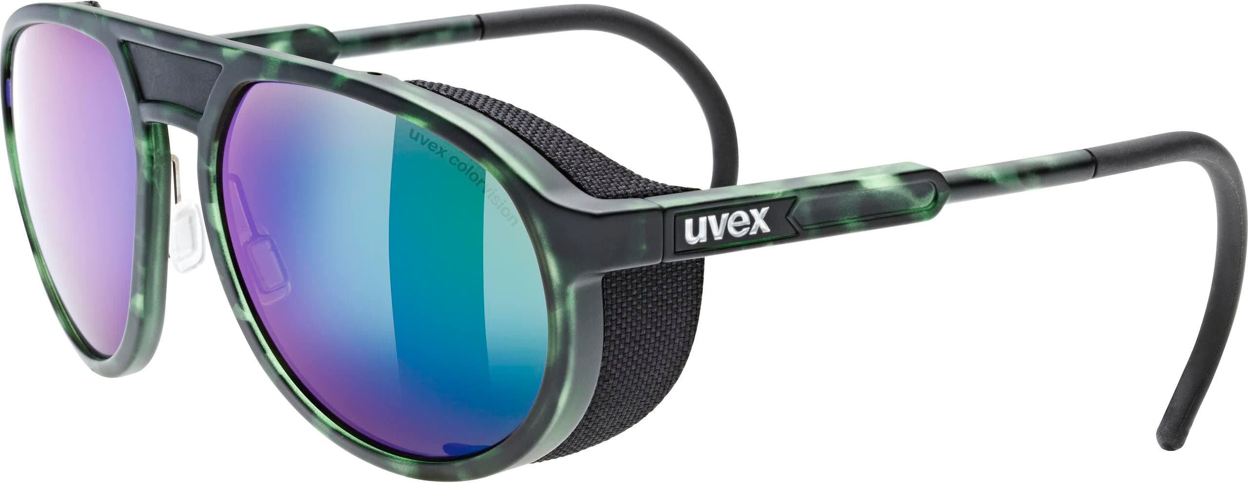 uvex contrast enhancing sports sunglasses for hiking/running with UV protection, for women & men, mtn classic CV, Green Matte Tortoise/Green, one size