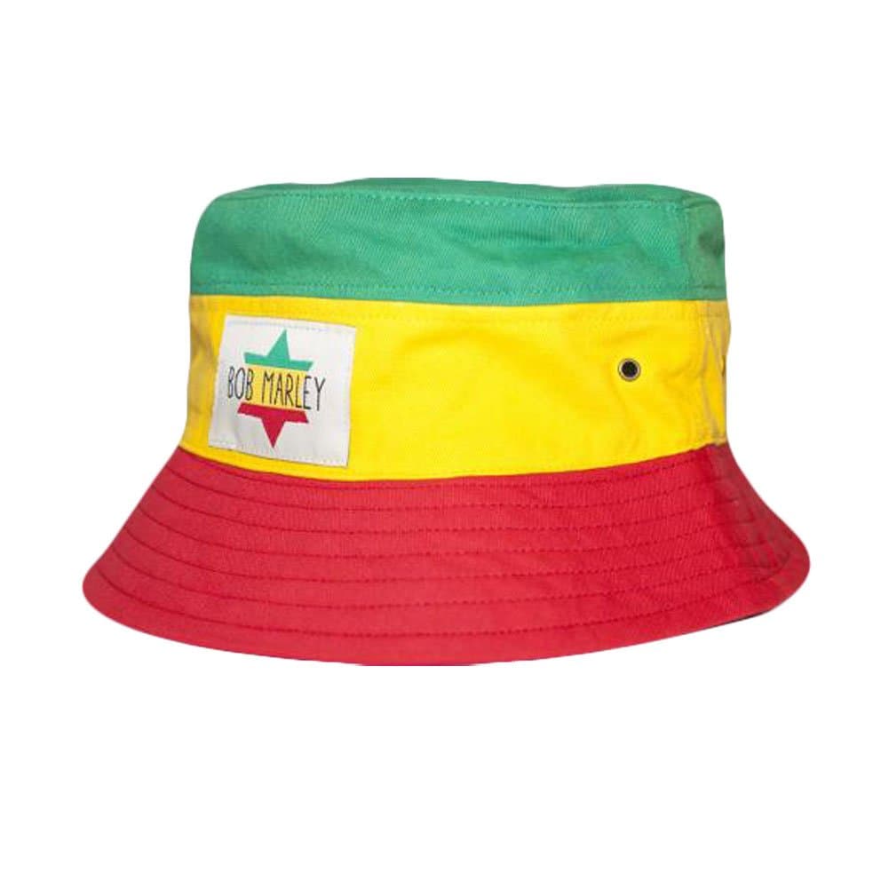 Bob Marley Tri-Color Rasta Bucket Hat - Red