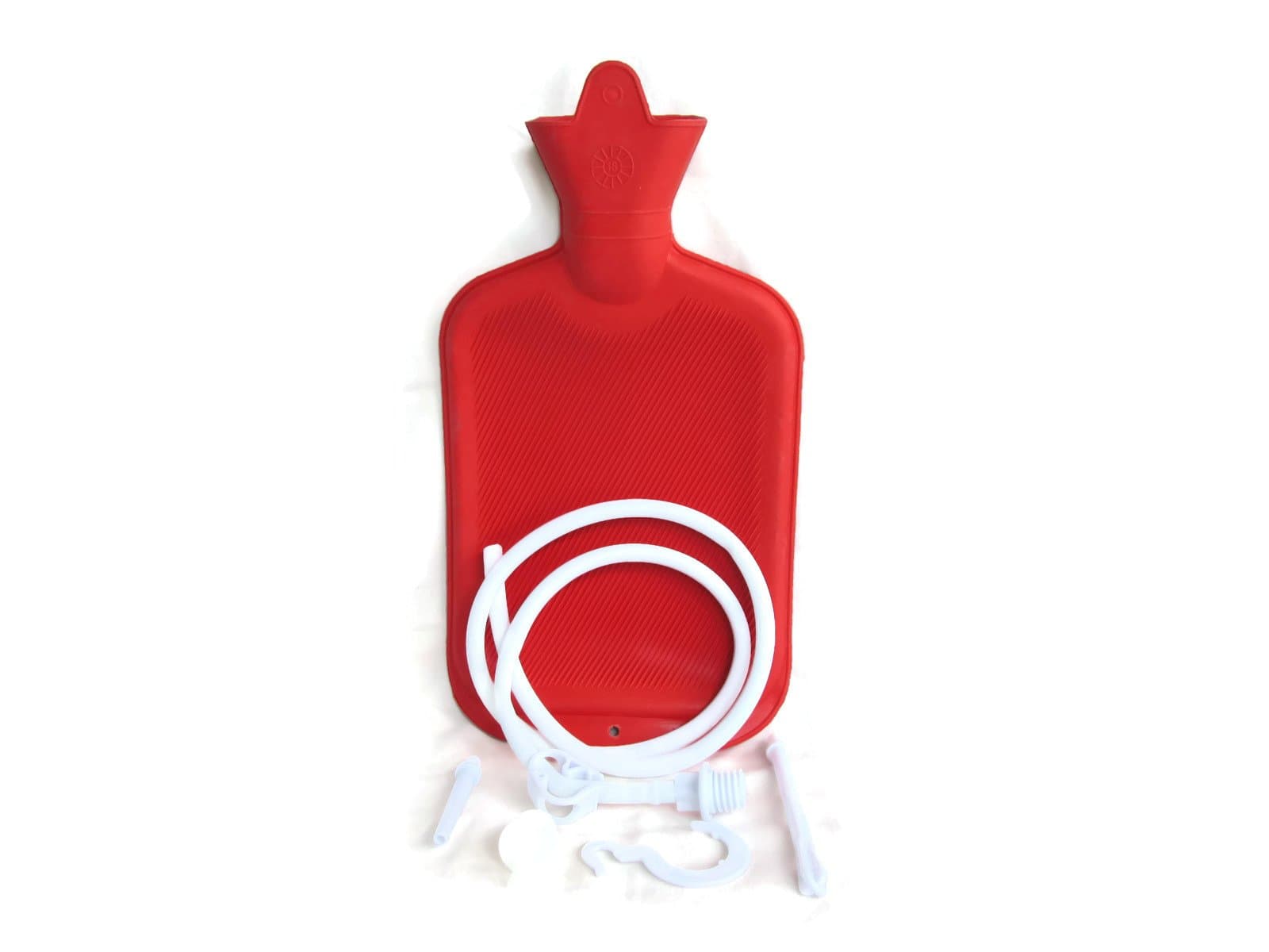 The Perfect Enema Kit and Douche Bag Combination Colon Cleansing/Detox Irrigation Non-Toxic Reusable Hot Water Bottle Hook for Shower 2 Quart Red Or Blue (Red)
