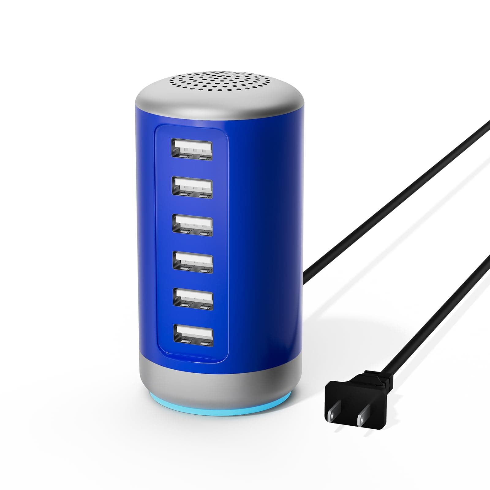 USB Charging Station 30W 6-Port USB Desktop Charging Station Hub Wall Charger for iPhone iPad Tablets Smartphones Multi-Port Wall Charger(Blue)