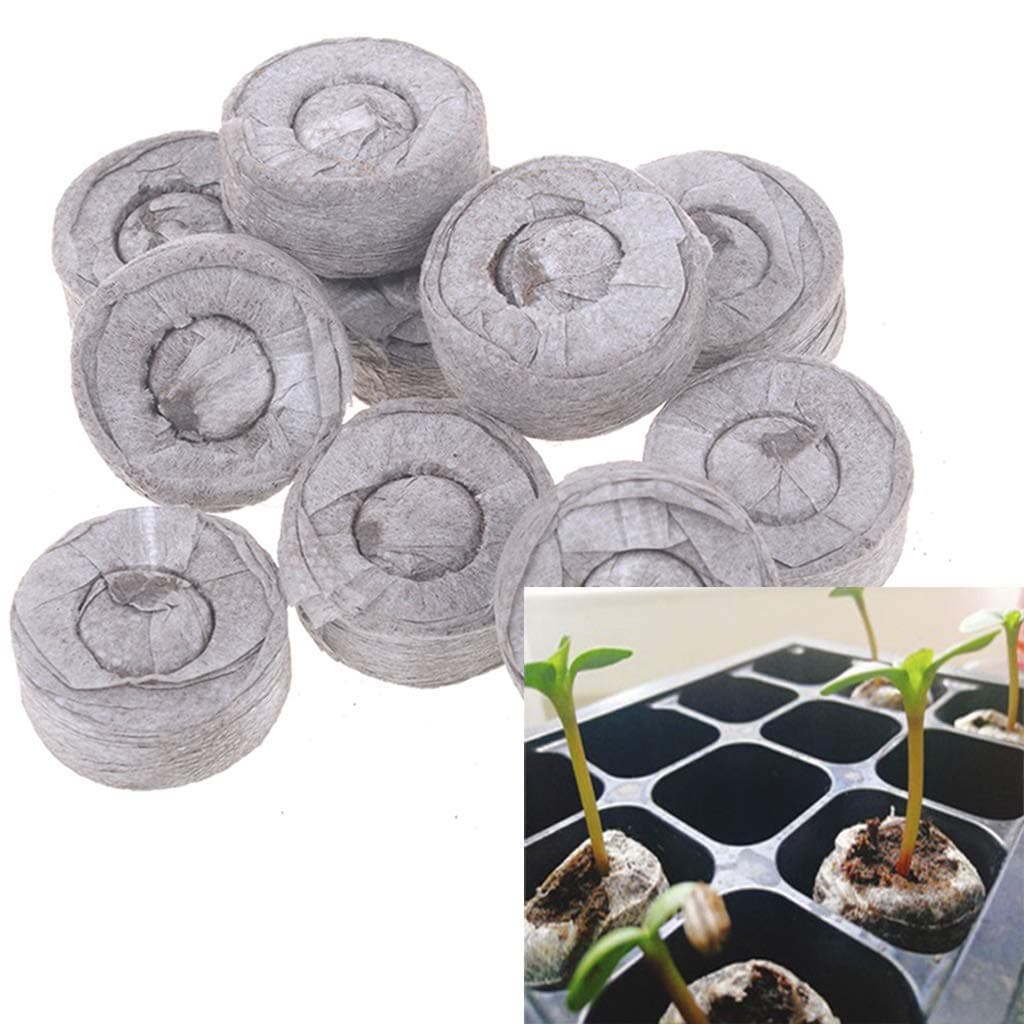 50 Pods Peat Pellets for Seeds Germination Seeds Starting Fiber Soil Direct Plant Seed Starters 30mm