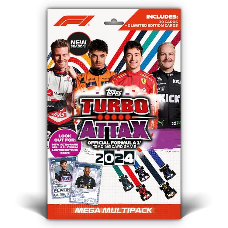Turbo Attax Formula 1 2024 - Mega Multipack - Contains 39 Turbo Attax Cards plus 2 Limited Edition Cards