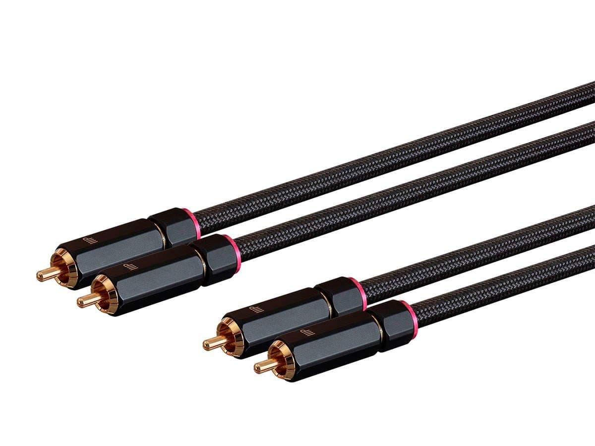 Monoprice - 138076 Male RCA Two Channel Stereo Audio Cable - 3 Feet - Black, Gold Plated Connectors, Double Shielded with Copper Braiding - Onix Series