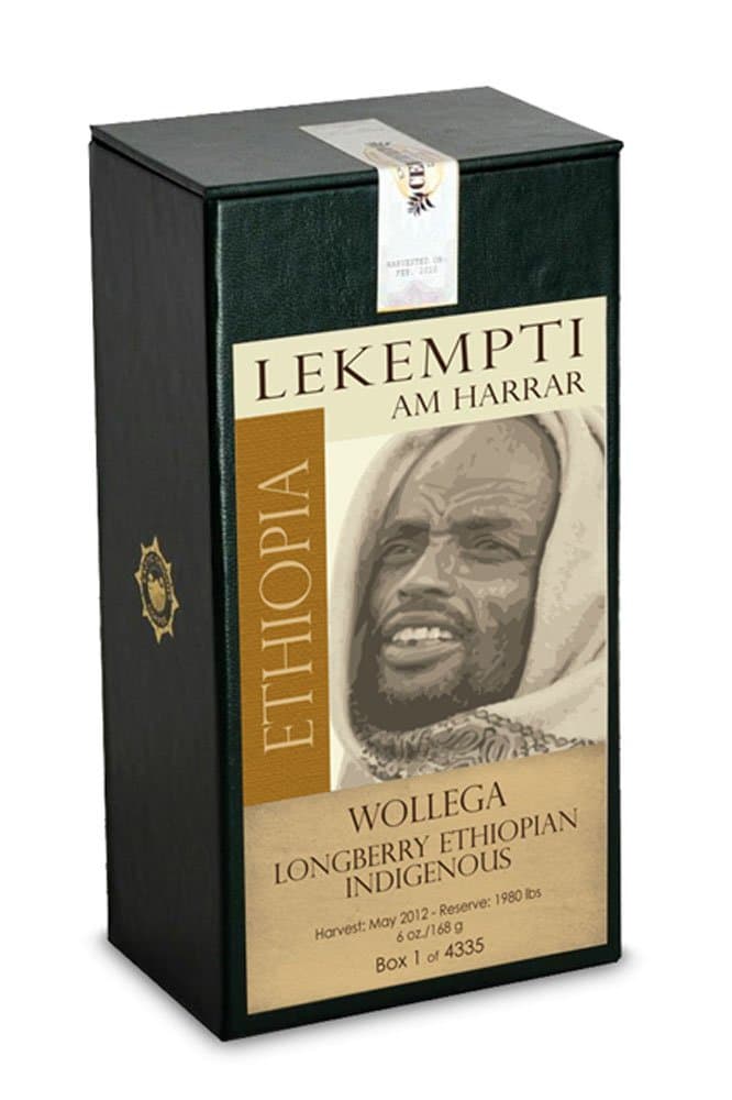 Exotic Origins Coffee: 12 Boxes of 91 Point – Lekempti Am Harrar – Ethiopian Longberry Indigenous Varietal – Limited Reserve of 1,980 Pounds – Lekempti Micro Climate – Wollega State – Ethiopia – Save 30% Plus on Twelve Sequentially Numbered Boxes of 4,335 – Whole Bean – 6 Oz.