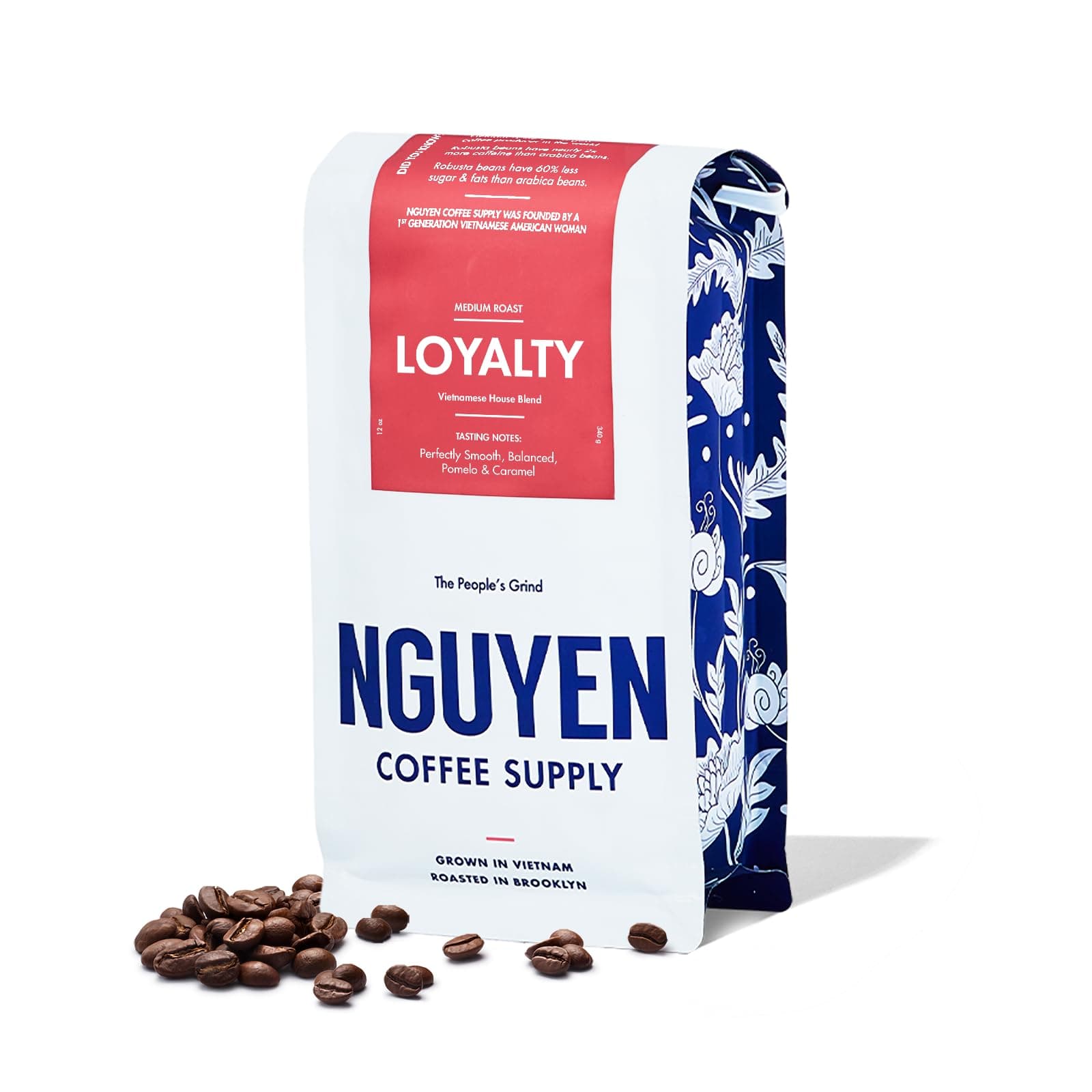 Loyalty Signature Robusta & Arabica Blend: Medium Roast Premium Whole Coffee Beans, Vietnamese Single Origin, Direct Trade, Roasted in Brooklyn [12 oz Bag]