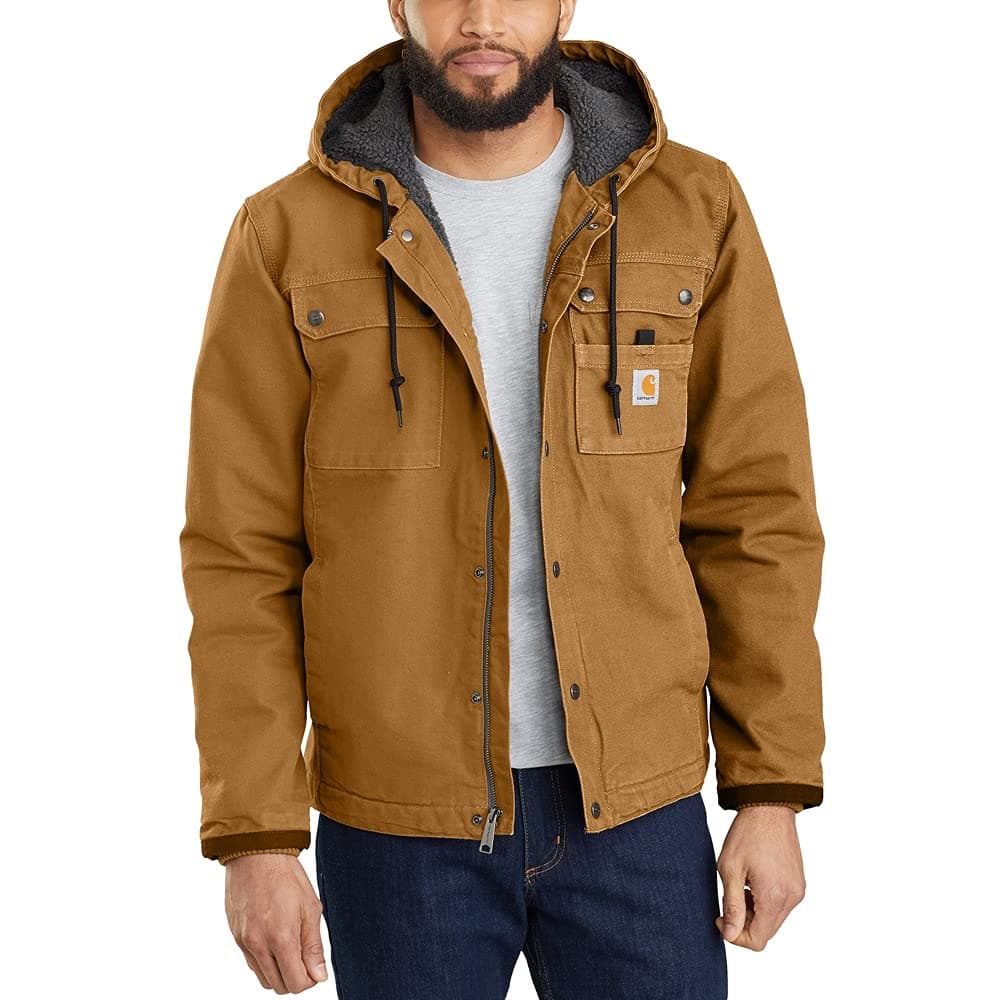 Relaxed Fit Washed Duck Sherpa-Lined Utility Jacket
