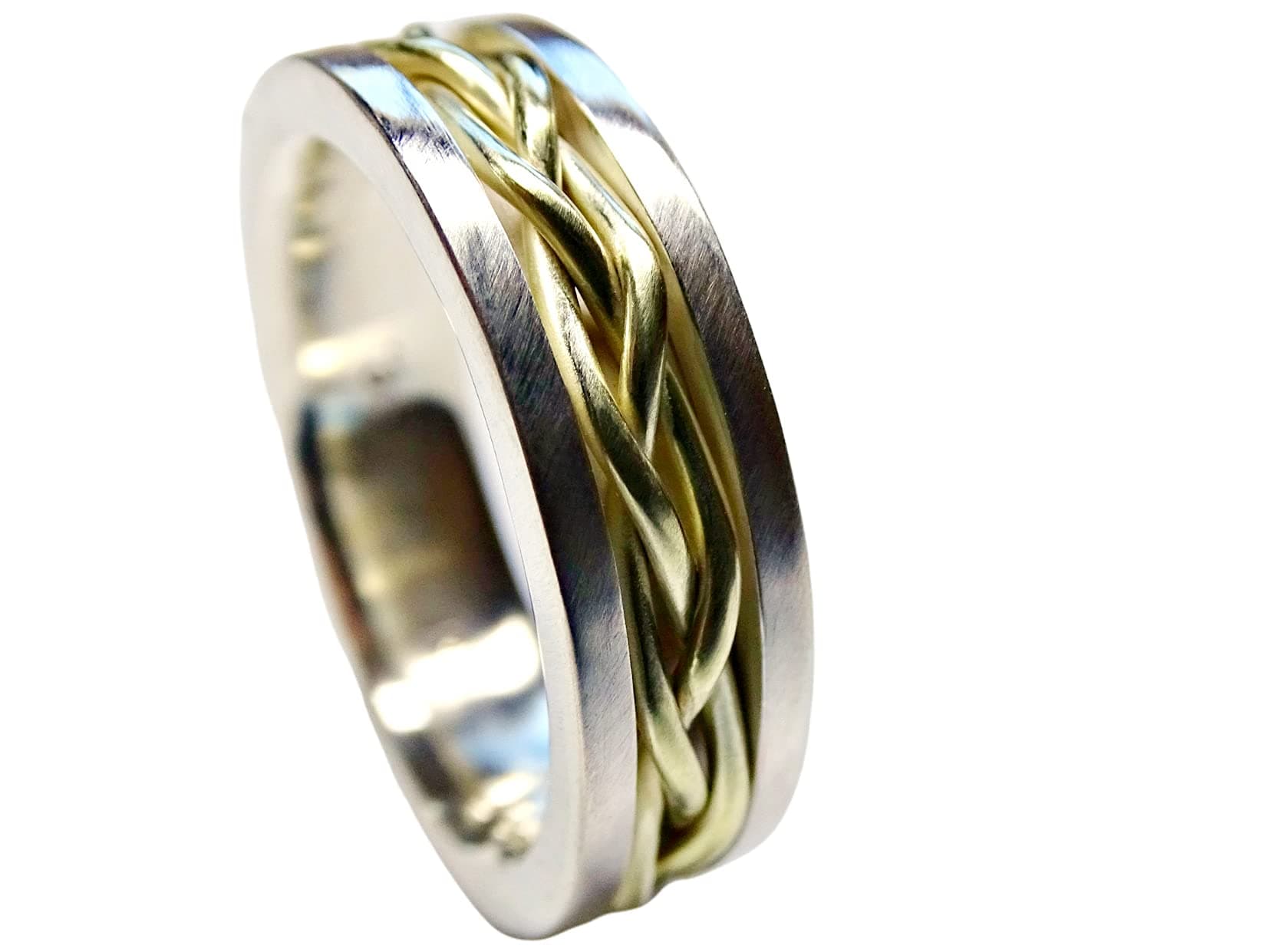 celtic wedding band men, gold braided wedding ring viking, mens promise ring gold braided, men proposal ring gold silver, woven band for him