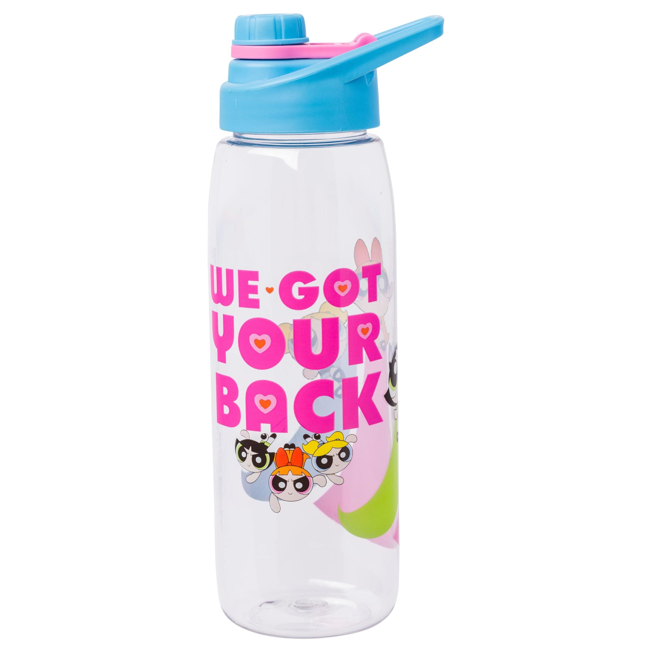 The Powerpuff Girls We Got Your Back Featuring Bubbles, Buttercup, and Blossom Water Bottle with Screw-On Lid, 28 Ounces