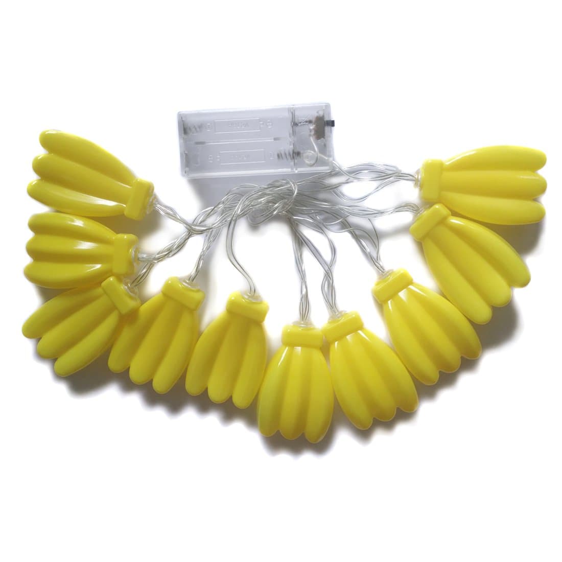 Penfly1.65m 10LEDs Battery Operated Banana Shape Fairy Glowing Night Mood Light Home Indoor Outdoor Bedroom Festival Decoration Warm White