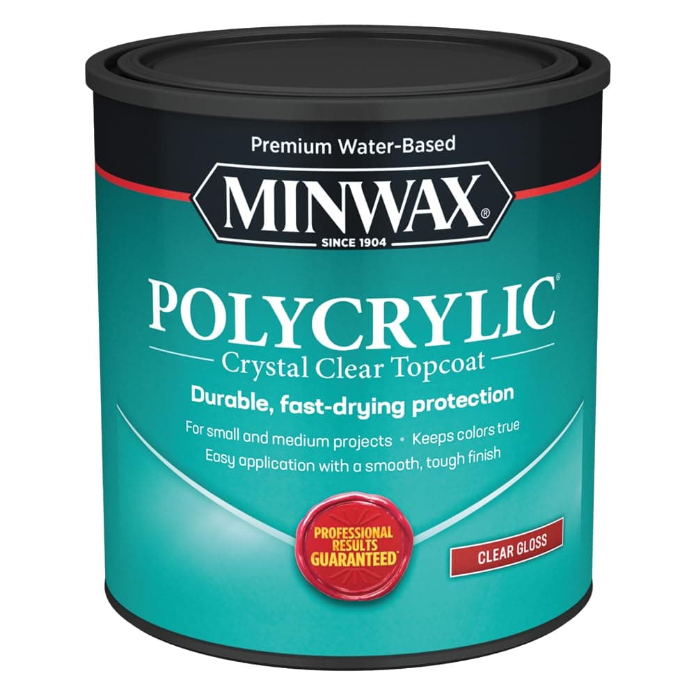 Minwax qt 65555 Clear Polycrylic Water‐Based Protective Finish Gloss