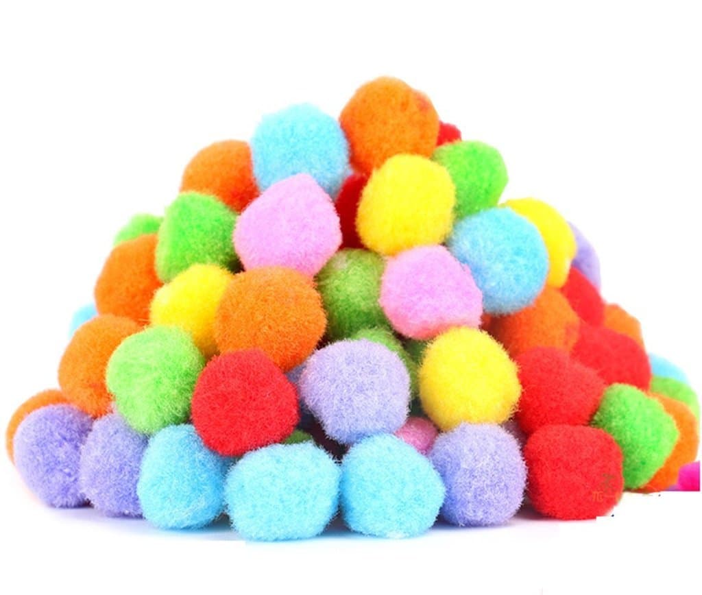 PET SHOW 50pcs 1.5"/3.8cm Cat Toy Balls Soft Kitten Pompon Toys Indoor Cats Interactive Playing Quiet Ball Cats Favorite Toy Assorted 10 Colors