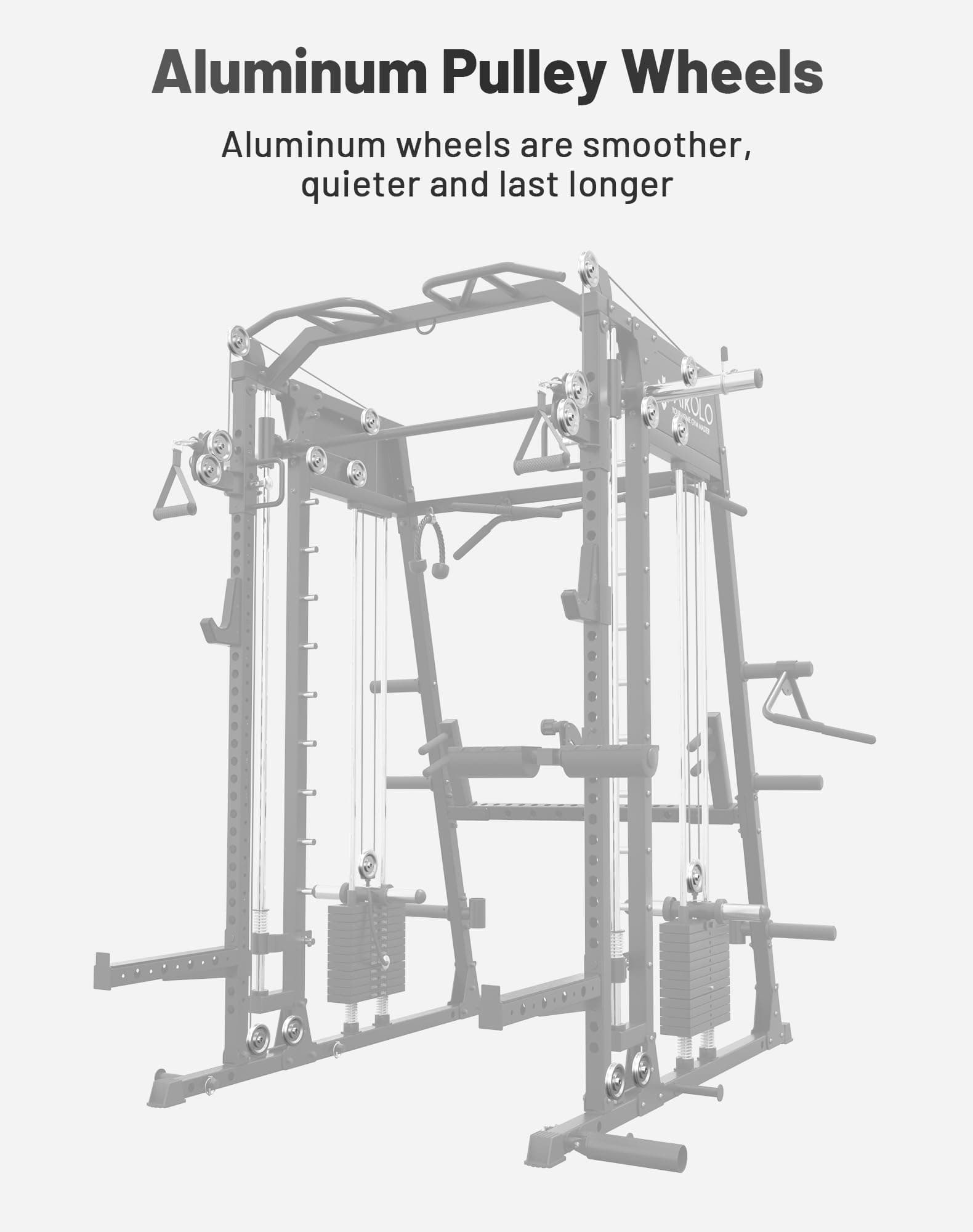 Mikolo M4 2.0 Smith Machine, All-in-One Home Gym Power Cage with LAT Pulldown & Cable Crossover, Squat Rack for Full Body Workouts