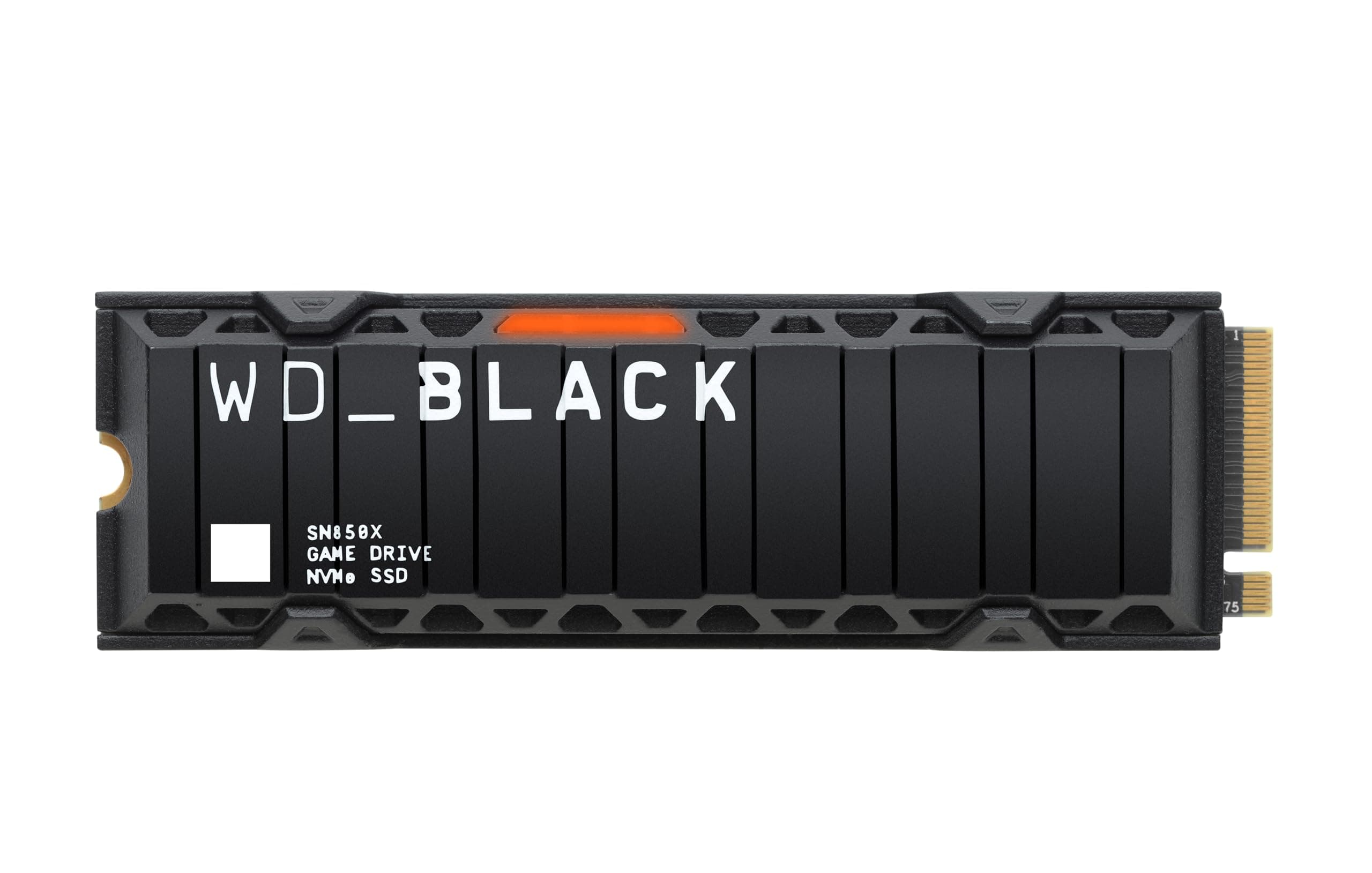 WD_BLACK SN850X 2TB NVMe SSD with Heatsink - M.2 2280, Up to 7,300 MB/s Read speeds, Up to 6,300 MB/s write speeds, Gaming Expansion, High Performance Internal Solid State Drive - WDS200T2XHE