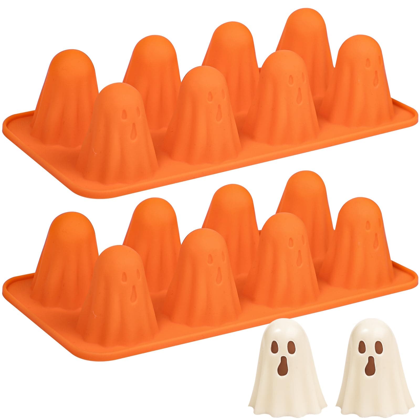 Kamehame Ghost Silicone Mold, 2 Packs Ghost Chocolate Candy Molds Halloween Silicone Molds for Jelly, Chocolate, Candy, Gummy, Crayon, Resin