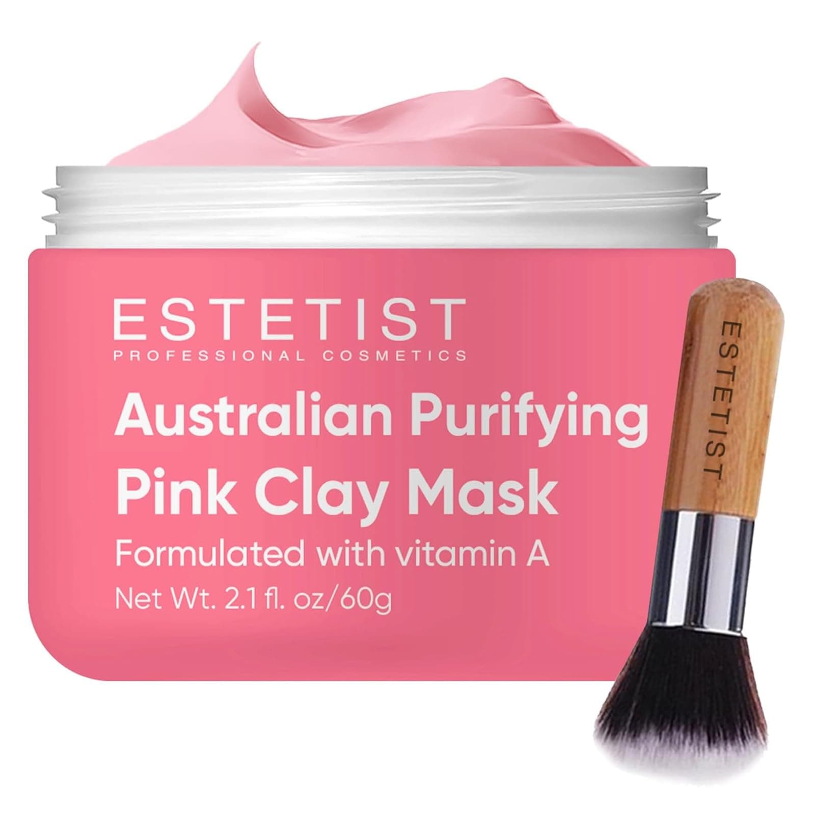 Purifying Pink Face Mask With Australian Pink Clay Blackhead Remover Quality Pore Cleanser Evens Skin Tone Acne Spot Treatment Natural Pore-Reducing Exfoliating & Detoxifying