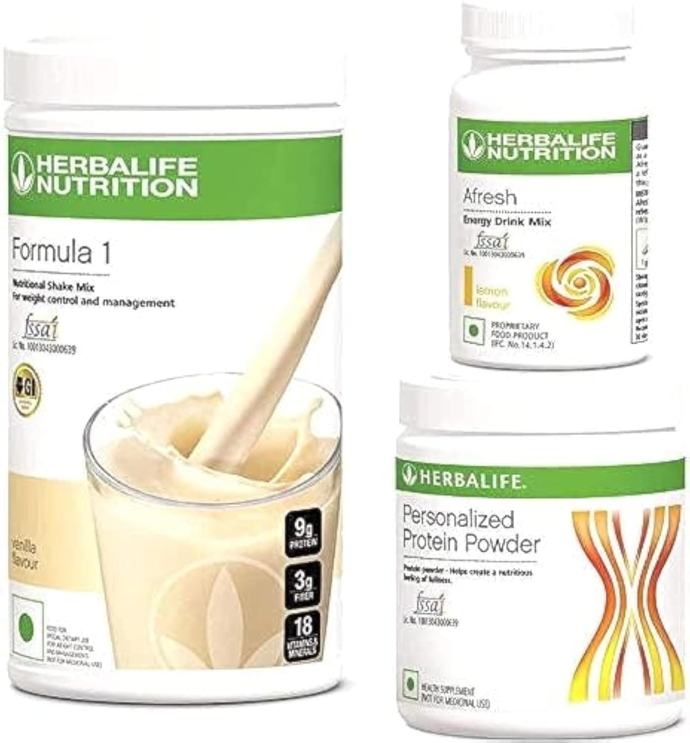 Formula 1 Shake Mix - 500g with Protein Powder 200g and Afresh 50g (Formula 1 Kulfi, Afresh Lemon)
