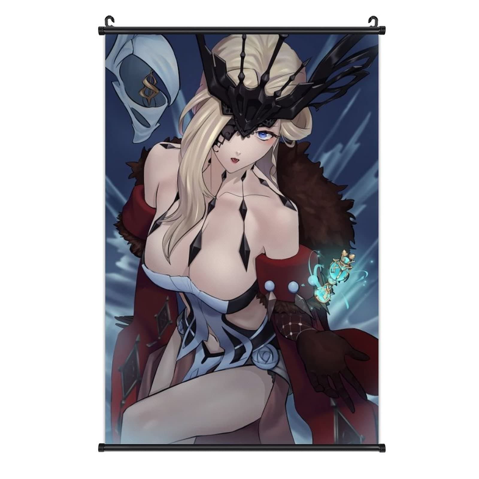 Game Poster Genshin Impact La Signora Kyonyuu Scroll Poster Art Prints Scroll Painting Home Fans Gift Posters for Bedroom Living Room