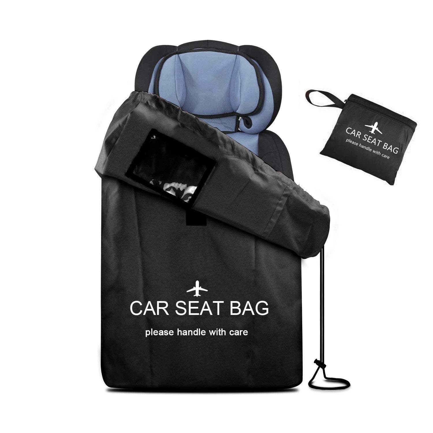 Car Seat Bag Large Gate Check Travel Luaage Bag with Backpack Shoulder Straps, Lightweight Car Seat Storage Bag Stroller Carrier for Airplanes Trains