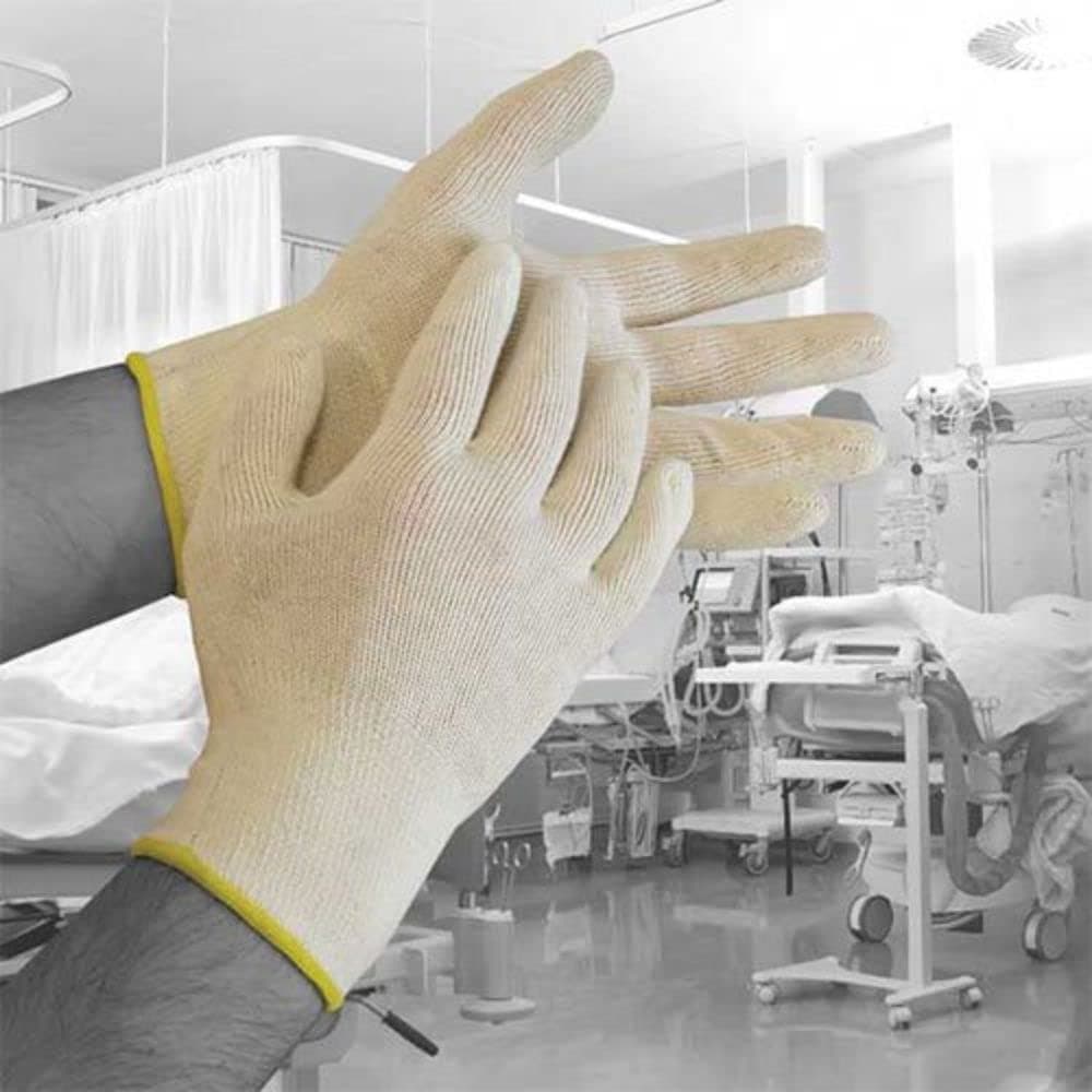 Bodyguards DERA02 Polyco Dermatology Cotton Gloves, 1 Pair, Size 8/Medium, Natural