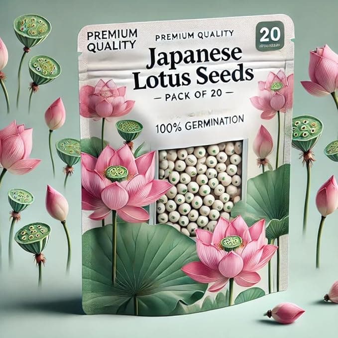 Ezeegrow Japanese Lotus Seed High Germination Rate Premium Pack for Planting in Water Indoor Lotus Kamal Gatta Flower Seed Home Gardening Indoor Outdoor Home Balcony (Pack of 100, 5, count)