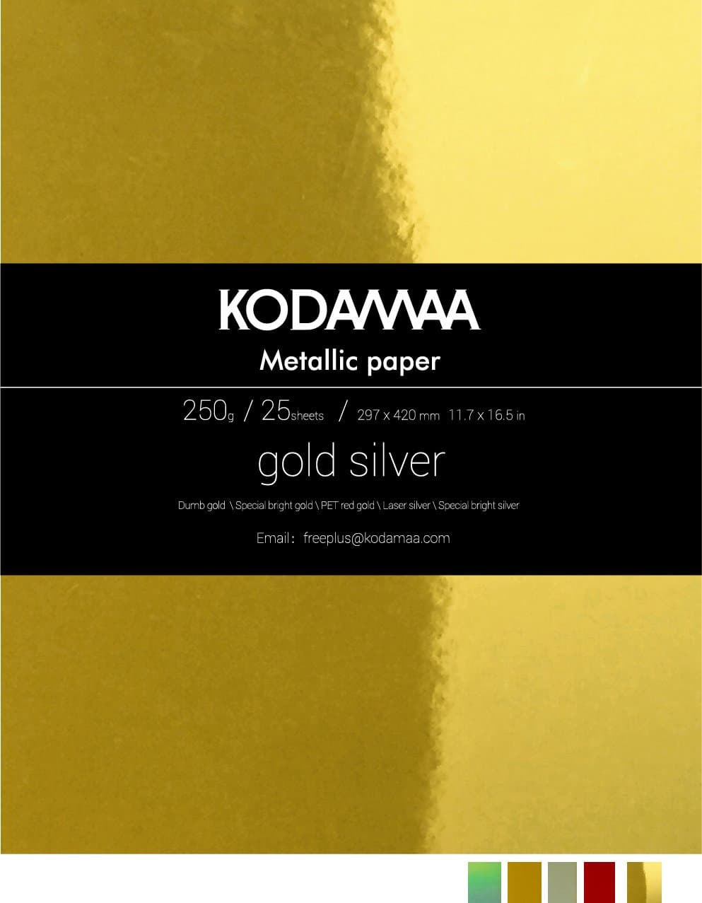 Kodamaa Premium Shimmer Multicolor Metallic Art Paper, Multipurpose Cardstock Perfect for Crafting, Printing, Gift Packaging