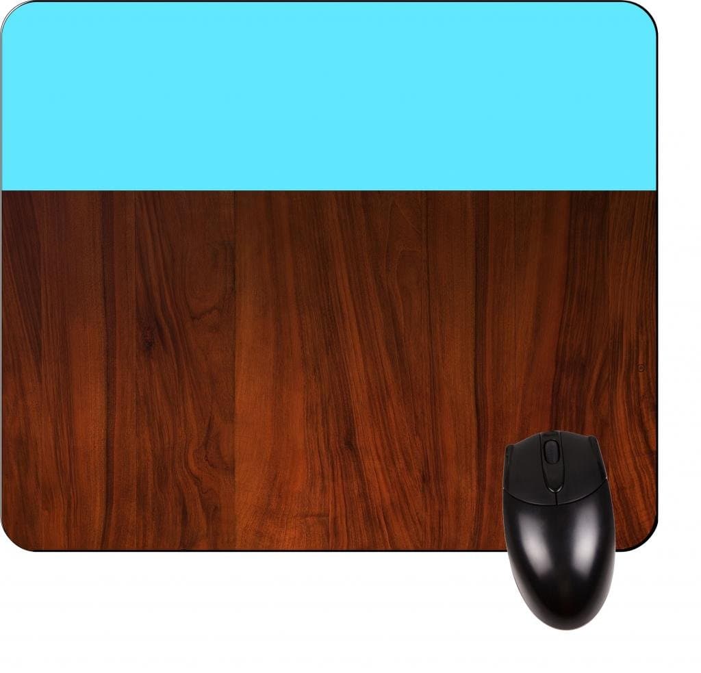 Jacks Outlet Wood and Blue Colorblock - Square Mousepad - Stylish, Durable Office Accessory and Gift