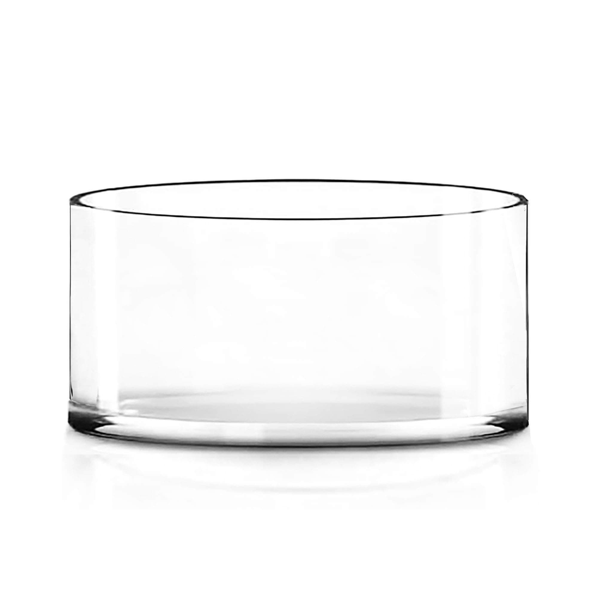 Large Glass Cylinder Vase (H:4" D:8") Flower Vase Centerpieces Hurricane Floating Pillar Candle Holder Terrarium Planter