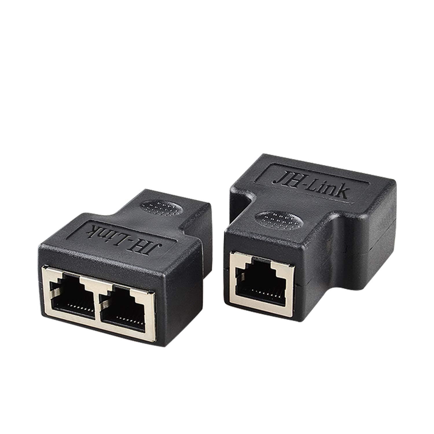 RJ45 Splitter, RJ45 Adapter 1 to 2 Ethernet Splitter Connector With Shield [Anti-signal Interference] Support Cat5 Cat5e Cat6 Cat6e Cat7 Network Cable (Black)，Wowa Tech RJ45 Splitter Connectors Adapter
