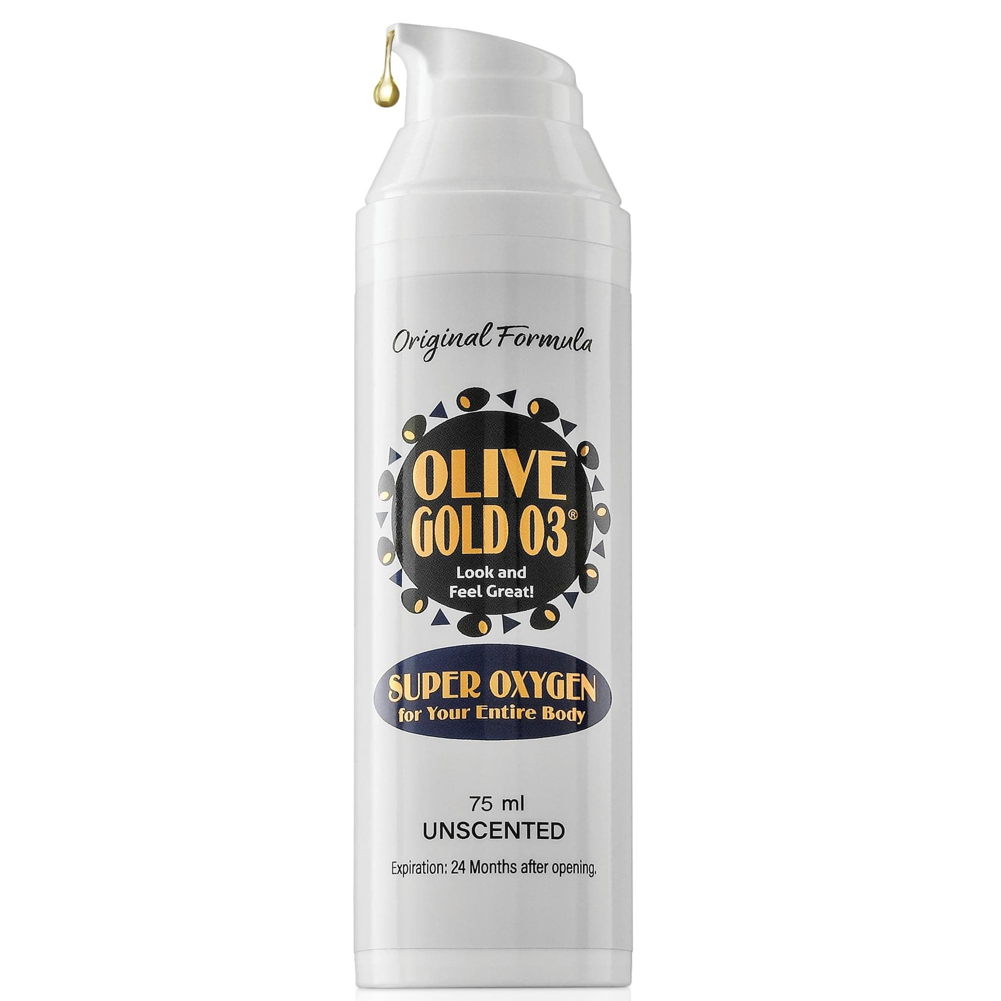 Olive Gold O3Ⓡ Skin Care Lotion - Ozonated Olive Oil Super Oxygen (2oz) - An all natural, organic based oxygen lotion, with vitamins A, Bs, C, D & E & 72 minerals