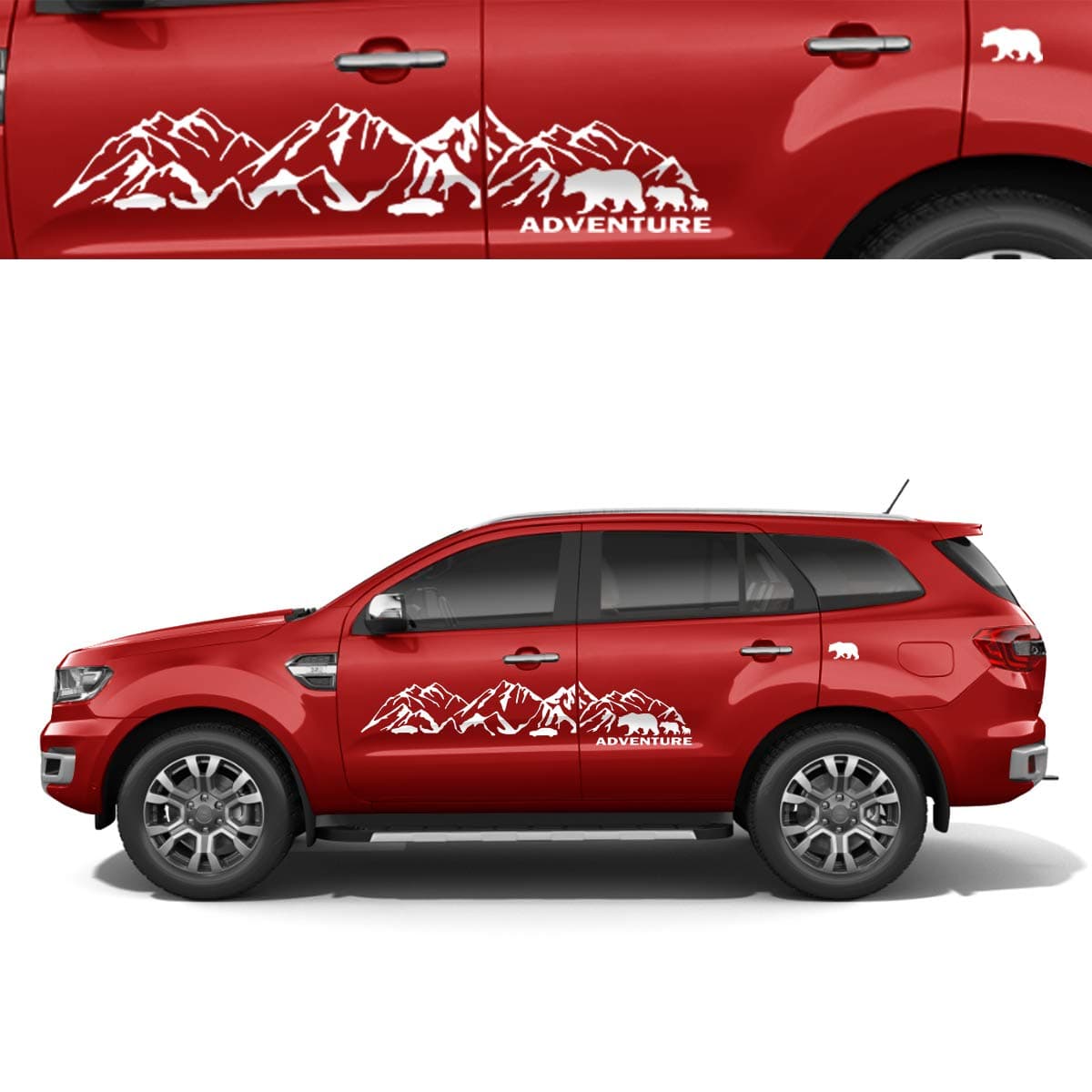 Autographix Camper Offroad White Mountain Adventure Design Decals Skins Graphics for SUV Cars - 4 pcs