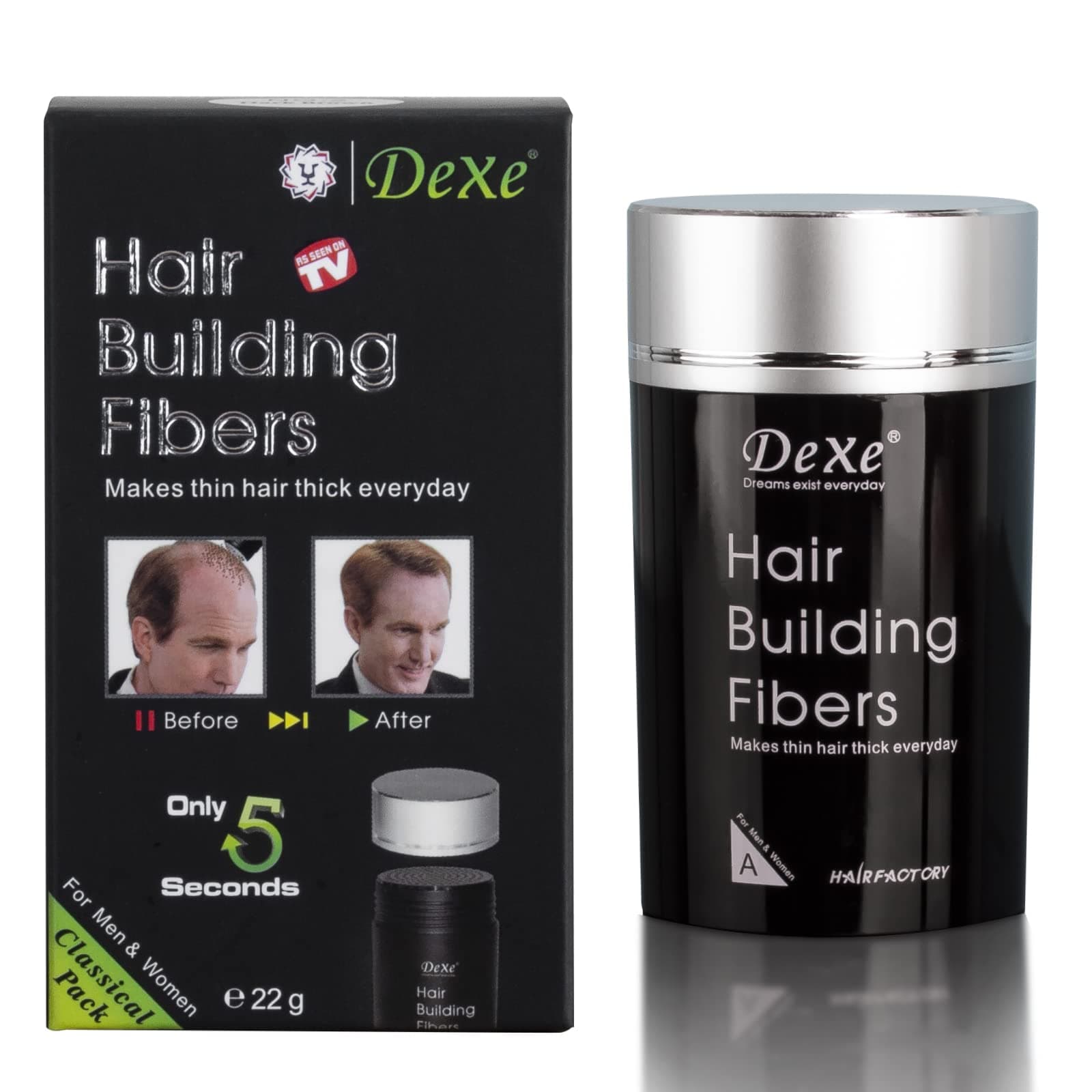 Dexe Hair Building Fibers 22g, Black