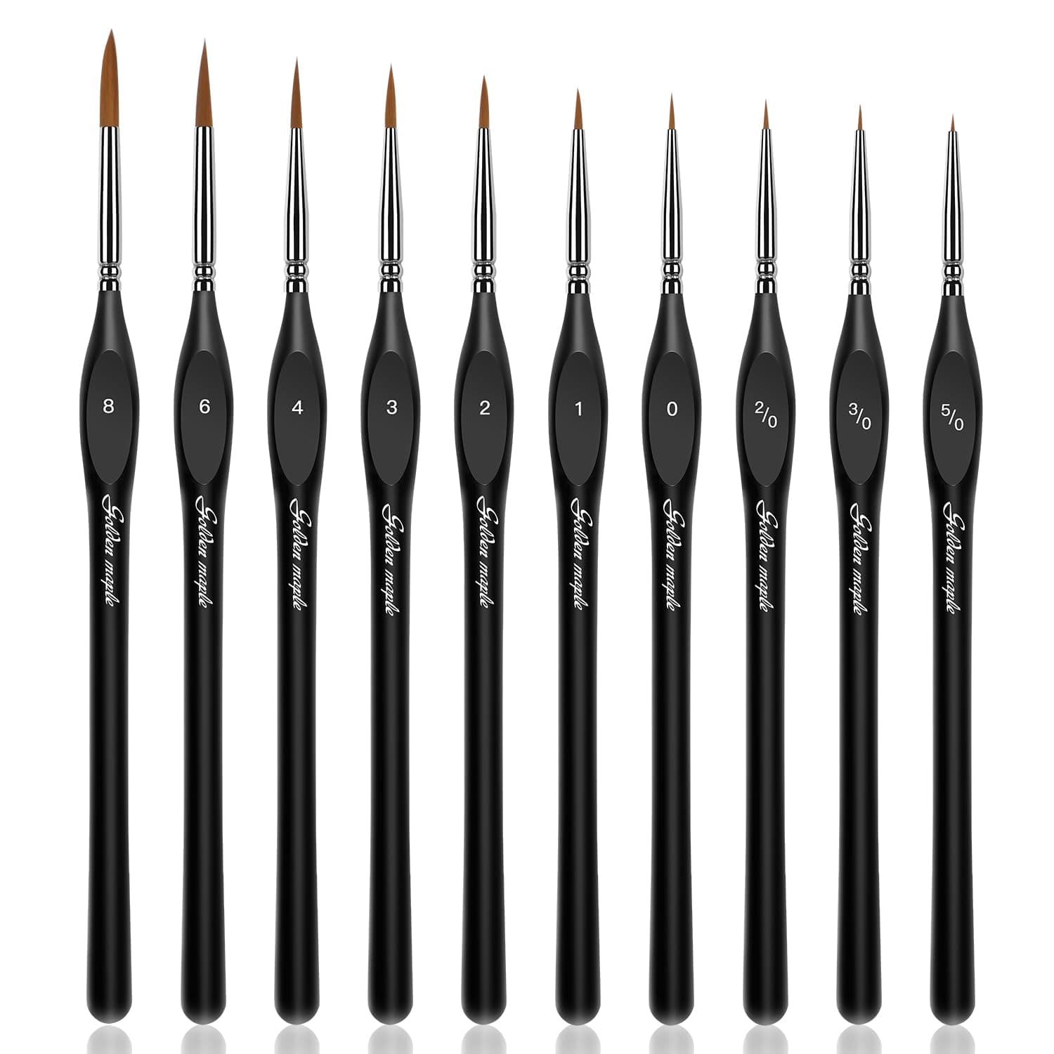 Detail Paint Brushes Set 10pcs Miniature Brushes for Fine Detailing & Art Painting - Acrylic, Watercolor, Oil, Models
