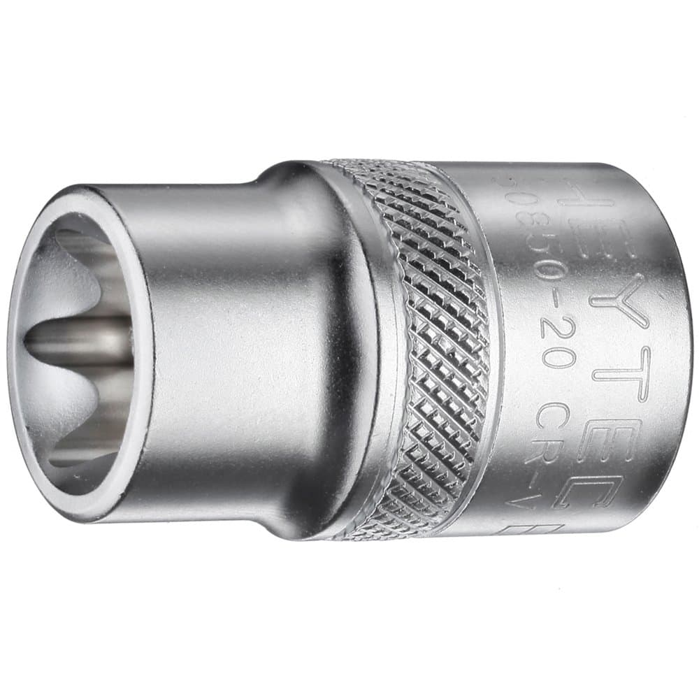 Heytec 50825200883 E8 Torx Hexagon Socket, Silver, 1/4-Inch