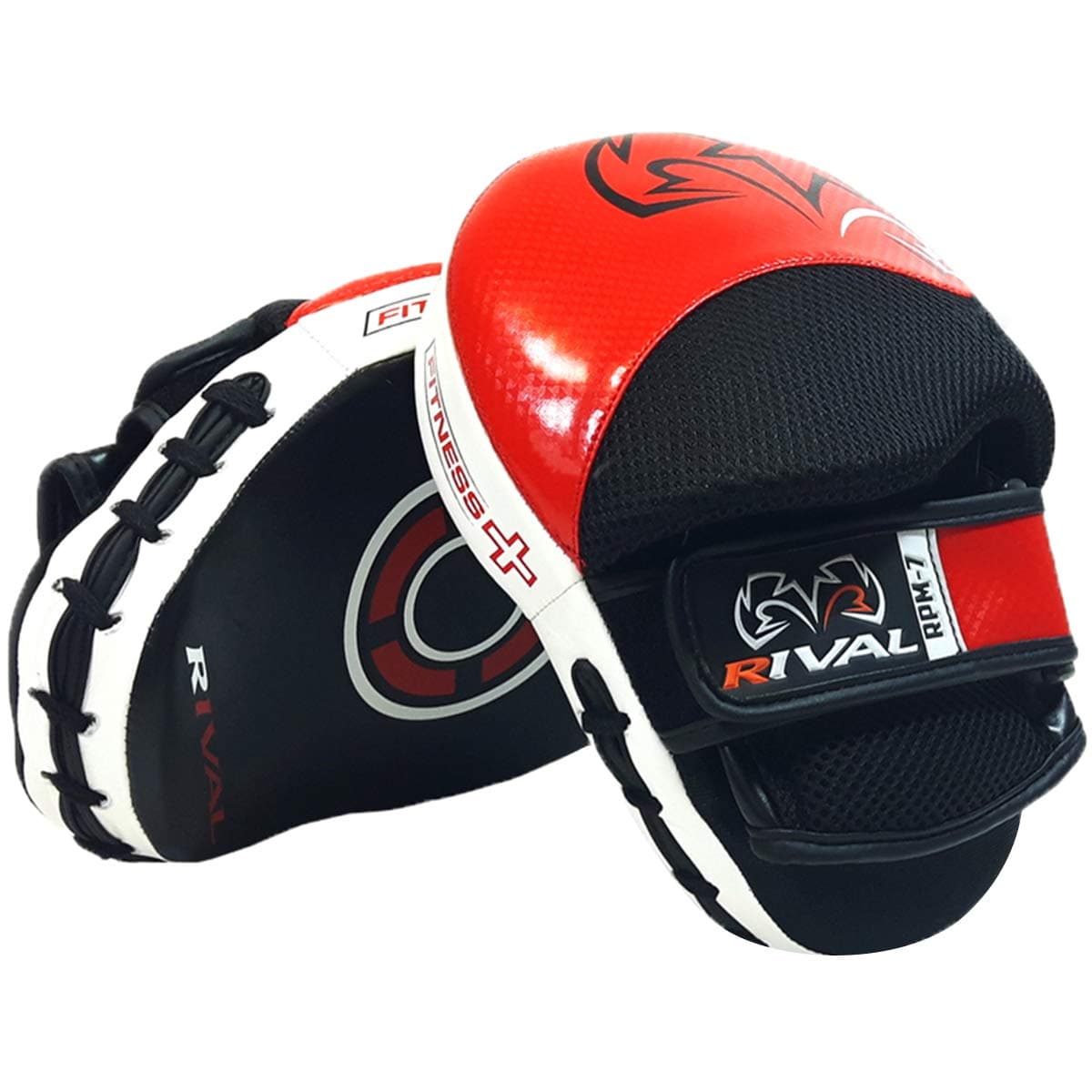 Boxing RPM7 Fitness Plus Punch Mitts - Curved Striking Surface, Hook and Loop Wrist, Ergonomic Fit, and Padded Finger Protector