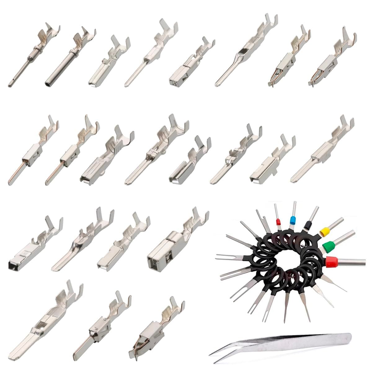 460Pcs 1/1.5/1.8/2.2/2.8/3.5mm Terminal Pins Wire Harness Pin Male Female Automotive Connector Car Electrical Wire Terminal pin Remover…