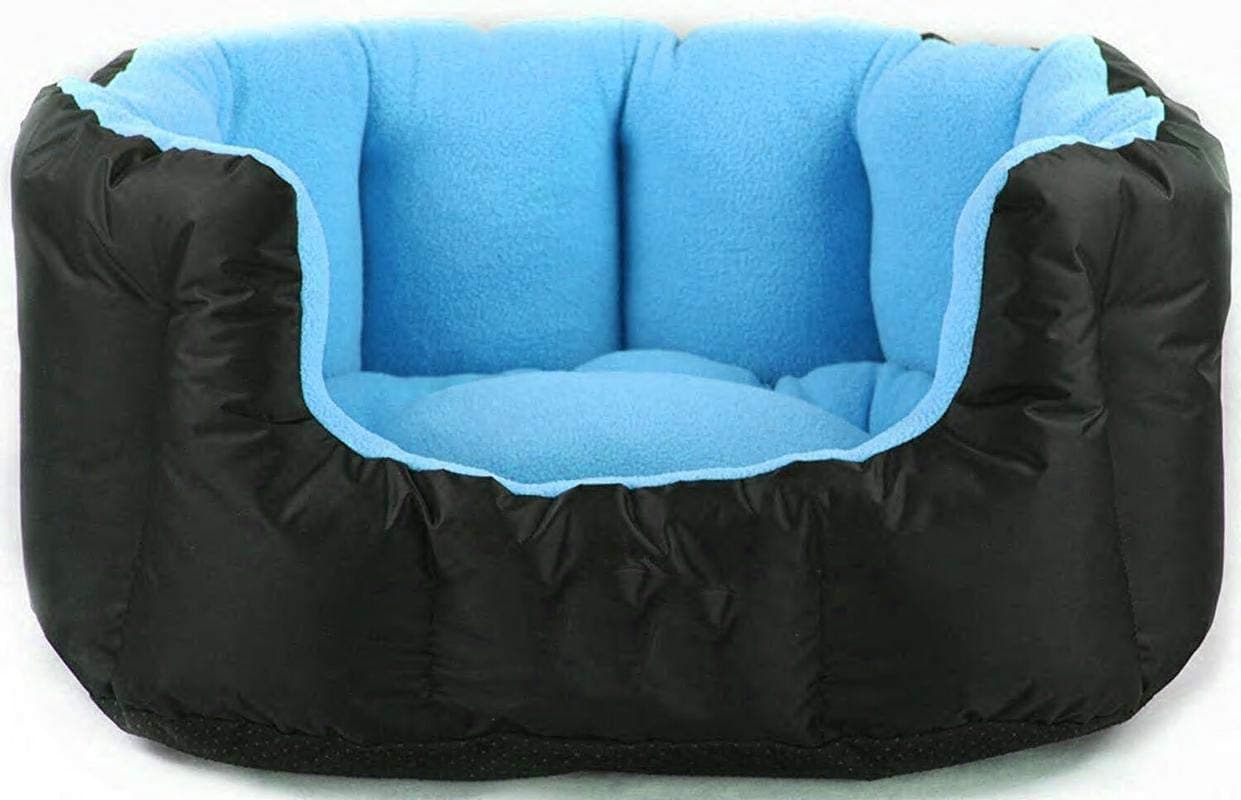 Reversable Dual Color Sky Blue & Black Ultra Soft Ethnic desingner Bed for Dog & cat (Export Quality)-XL
