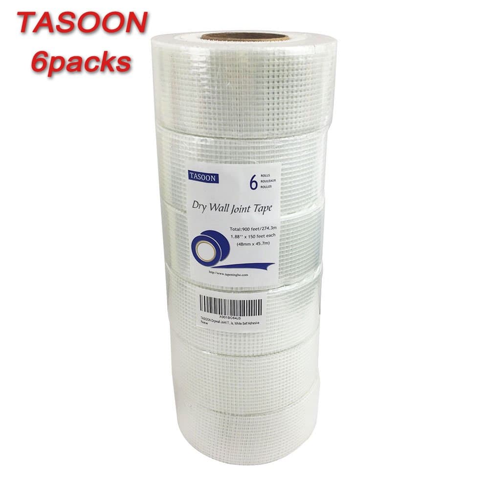 Drywall Joint Tape White Self Adhesive,1.78 Inch X 150 Feet 6 Rolls, TASOON