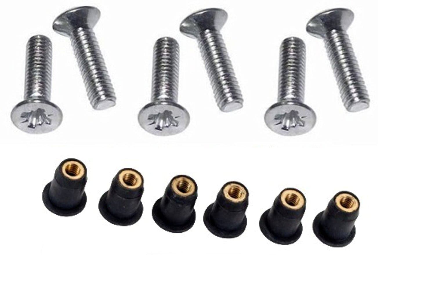 H2o Kayaks M5 Neoprene Well Nut With 25mm Stainless Steel Machine Screw (Pack of 6) (F)
