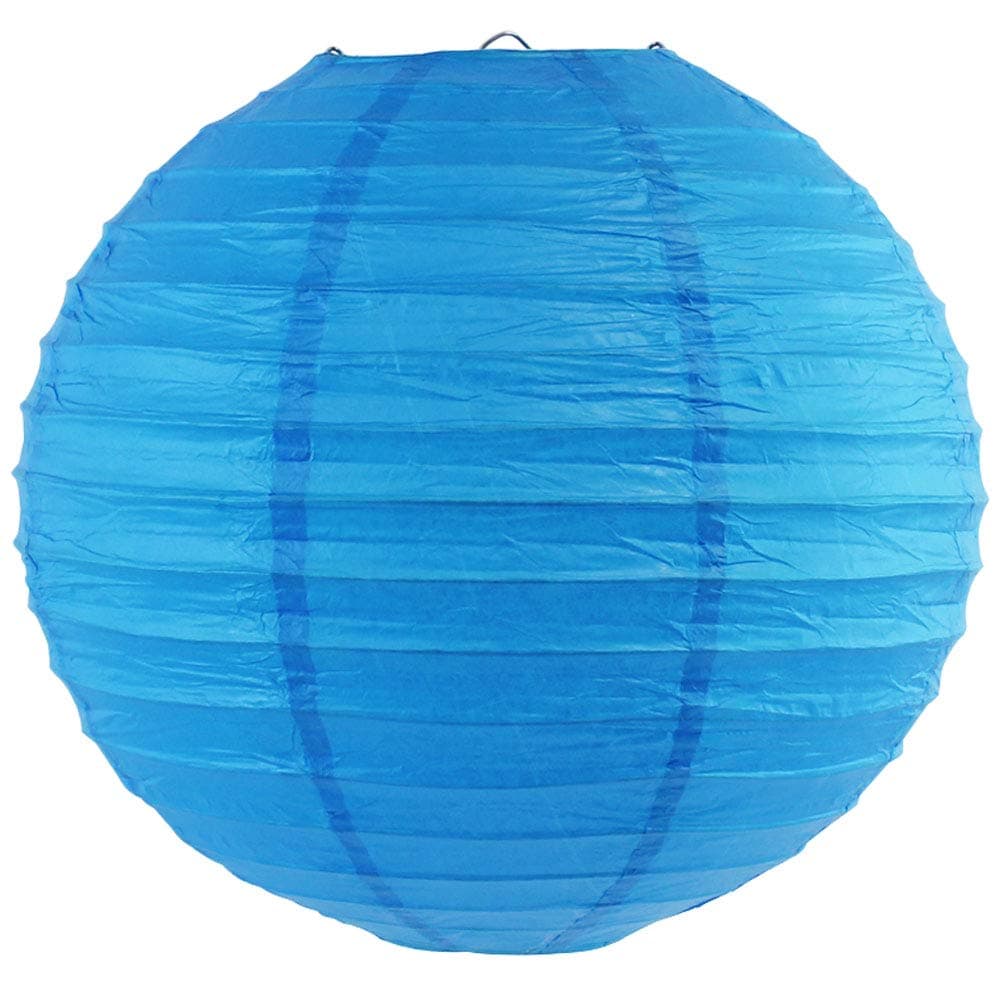 Blue Chinese/Japanese Paper Lantern/Lamp 20" Diameter - Just Artifacts Brand
