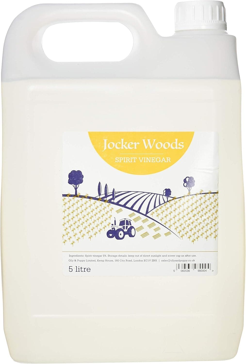 Jocker Woods White Vinegar for Cleaning and Cooking, Natural Distilled Spirit Vinegar, White, 10 Litres (2 x 5L Bottles)