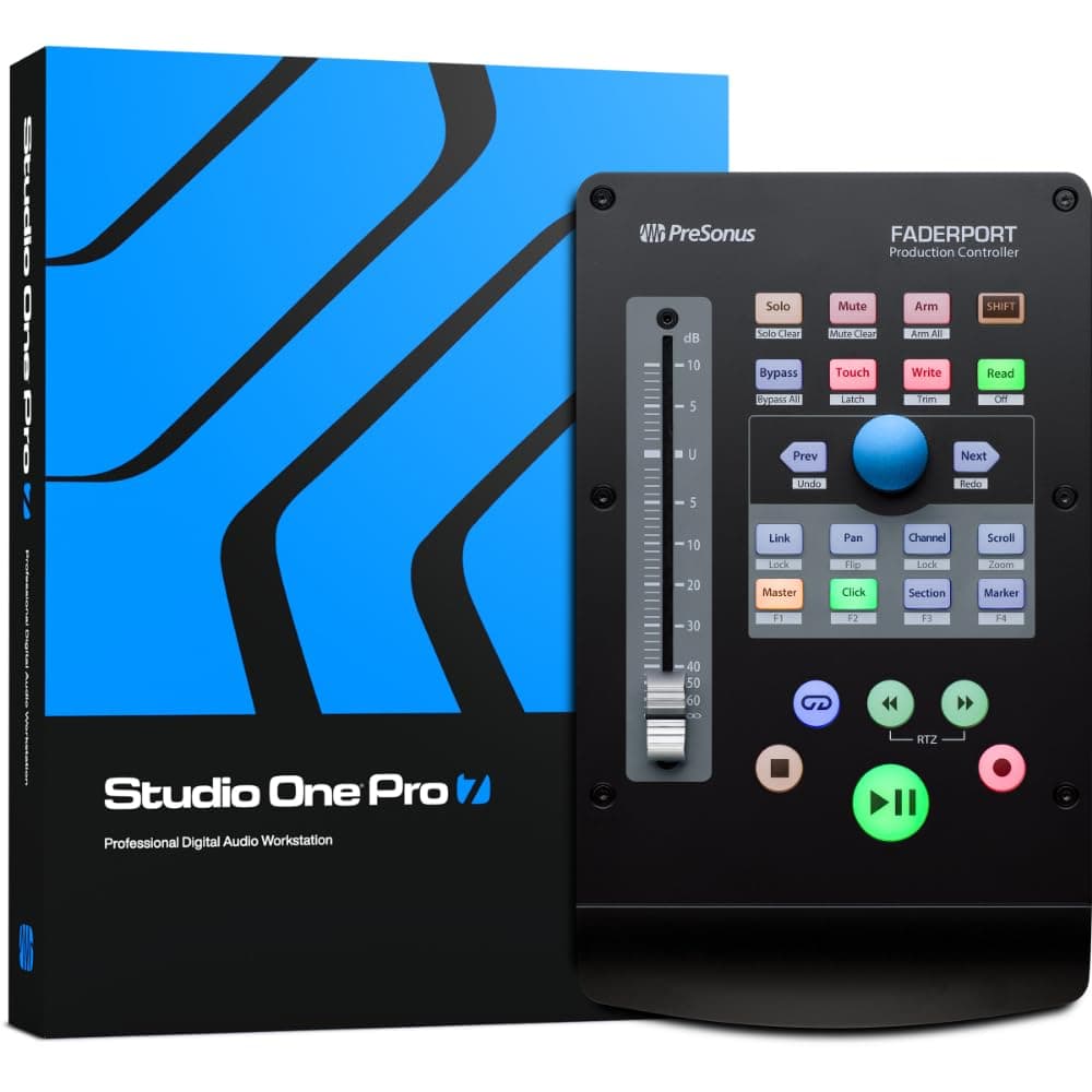 FaderPort, DAW Mix Music Production Controller with Studio One Artist, Ableton Live Lite, Software Bundle For Recording, Streaming and Podcasting
