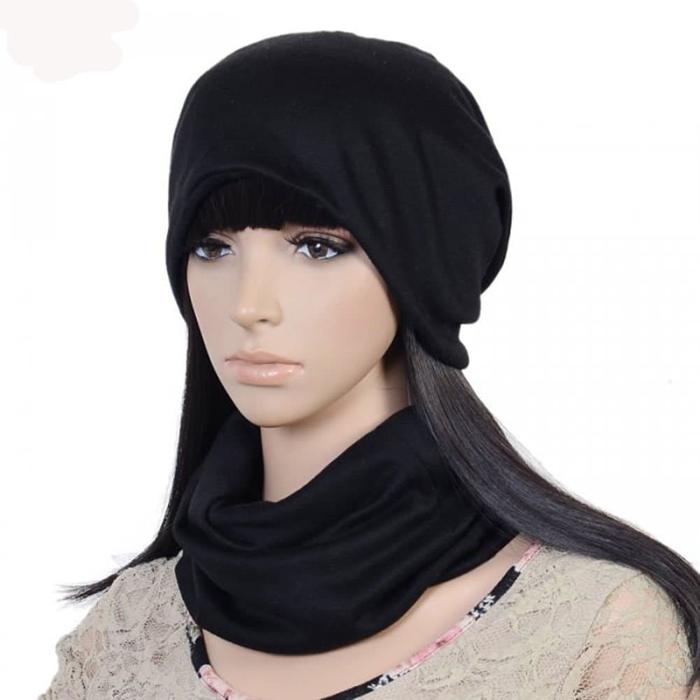 Women Girl Cotton Cable Headband Hairband Head Wrap Winter Warm Hat Black