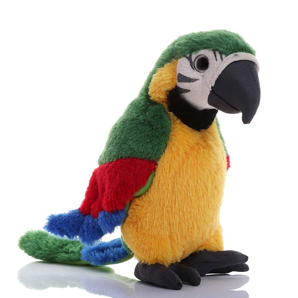 Levenkeness Macaw Parrot Plush, Green Bird Stuffed Animal Plush Toy Doll Gifts for Kids 9.8"